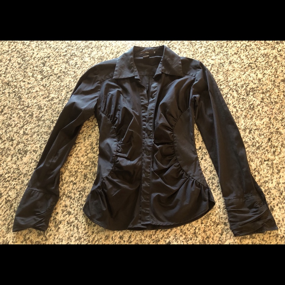 Alara button down collared dress shirt top fitted